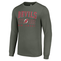 New Jersey Devils Starter Retro Graphic Long Sleeve Crew T-Shirt - NHL T-shirts