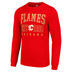 Calgary Flames Starter Retro Graphic Long Sleeve Crew T-Shirt - NHL T-shirts