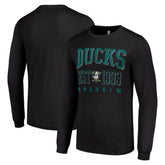 Anaheim Ducks Starter Retro Graphic Long Sleeve Crew T-Shirt - NHL T-shirts