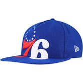 Royal Philadelphia 76ers Oversized Puff Print Logo Golfer Snapback Hat | NBA