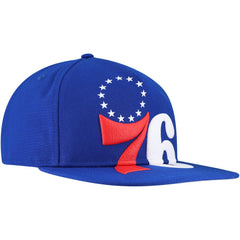 Royal Philadelphia 76ers Oversized Puff Print Logo Golfer Snapback Hat | NBA