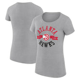 Heather Gray Atlanta Hawks G-III 4Her by Carl Banks Women's Super-Slim Fit Lightweight Large City Logo T-Shirt | NBA