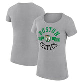 Heather Gray Boston Celtics G-III 4Her by Carl Banks Women's Super-Slim Fit Lightweight Large City Logo T-Shirt | NBA