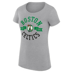 Heather Gray Boston Celtics G-III 4Her by Carl Banks Women's Super-Slim Fit Lightweight Large City Logo T-Shirt | NBA