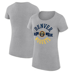 Heather Gray Denver Nuggets G-III 4Her by Carl Banks Women's Super-Slim Fit Lightweight Large City Logo T-Shirt sale | NBA