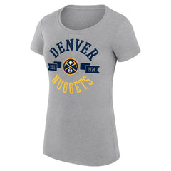 Heather Gray Denver Nuggets G-III 4Her by Carl Banks Women's Super-Slim Fit Lightweight Large City Logo T-Shirt sale | NBA