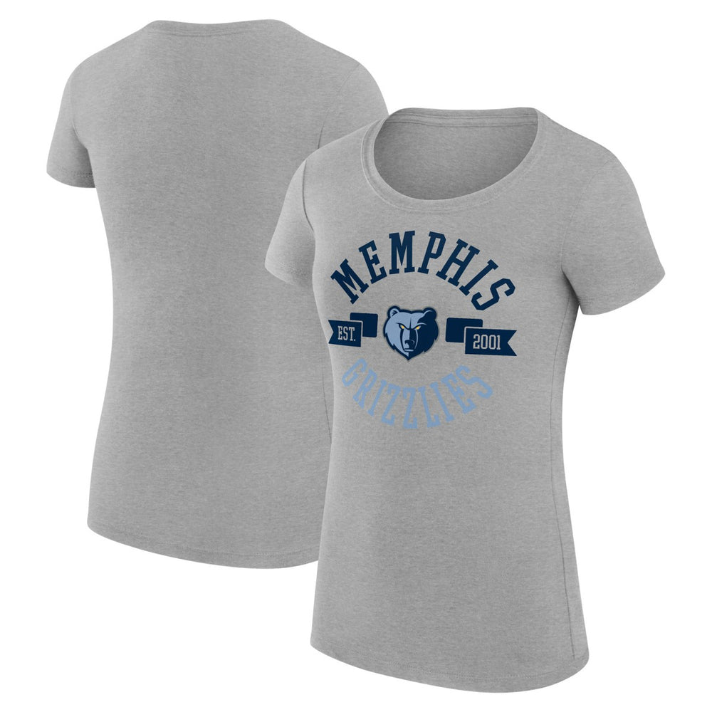 Heather Gray Memphis Grizzlies G-III 4Her by Carl Banks Women's Super-Slim Fit Lightweight Large City Logo T-Shirt | NBA