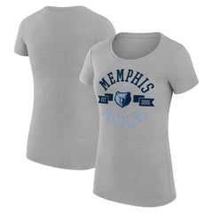 Heather Gray Memphis Grizzlies G-III 4Her by Carl Banks Women's Super-Slim Fit Lightweight Large City Logo T-Shirt | NBA