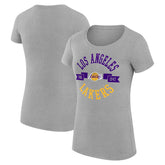 Heather Gray Los Angeles Lakers G-III 4Her by Carl Banks Women's Super-Slim Fit Lightweight Large City Logo T-Shirt | NBA