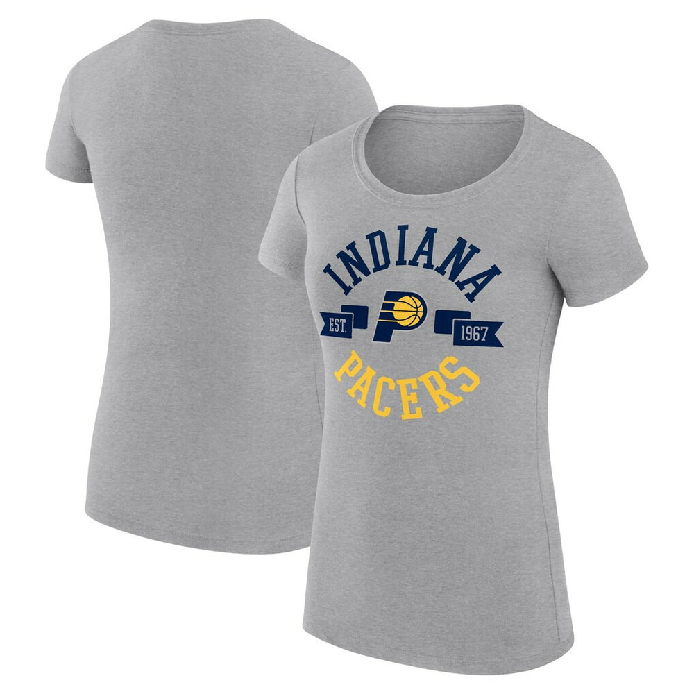 Heather Gray Indiana Pacers G-III 4Her by Carl Banks Women's Super-Slim Fit Lightweight Large City Logo T-Shirt | NBA