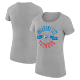 Heather Gray Oklahoma City Thunder G-III 4Her by Carl Banks Women's Super-Slim Fit Lightweight Large City Logo T-Shirt | NBA