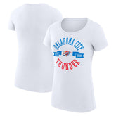 White Oklahoma City Thunder G-III 4Her by Carl Banks Women's Super-Slim Fit Lightweight Large City Logo T-Shirt | NBA