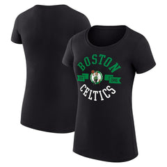 Black Boston Celtics G-III 4Her by Carl Banks Women's Super-Slim Fit Lightweight Large City Logo T-Shirt | NBA