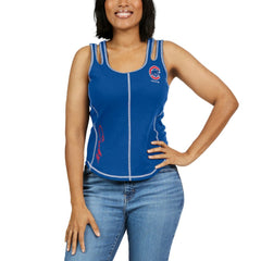 Chicago Cubs WEAR by Erin Andrews Women's Contrast Stitch Tank Top - MLB Tanks