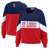 St. Louis Cardinals WEAR by Erin Andrews Women's Color Block Crew Neck Pullover Sweatshirt - MLB Pullover