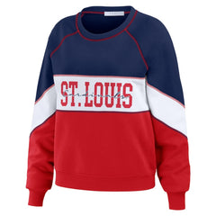 St. Louis Cardinals WEAR by Erin Andrews Women's Color Block Crew Neck Pullover Sweatshirt - MLB Pullover