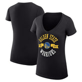 Black Golden State Warriors G-III 4Her by Carl Banks Women's Super-Slim Fit Lightweight Large City Logo V-Neck T-Shirt sale | NBA