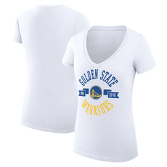 White Golden State Warriors G-III 4Her by Carl Banks Women's Super-Slim Fit Lightweight Large City Logo V-Neck T-Shirt sale | NBA