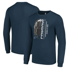Dallas Cowboys Starter Half Helmet Logo Long Sleeve T-Shirt | NFL Sale