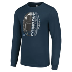 Dallas Cowboys Starter Half Helmet Logo Long Sleeve T-Shirt | NFL Sale