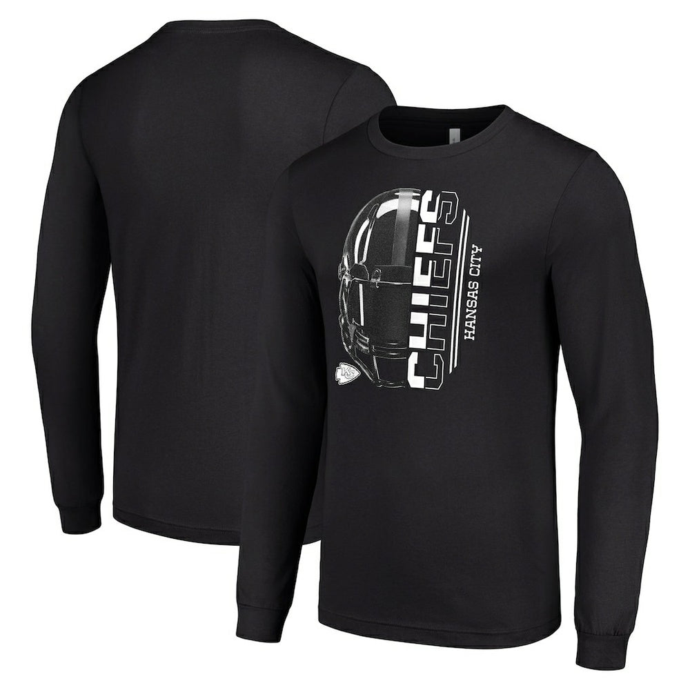Kansas City Chiefs Starter Half Helmet Logo Long Sleeve T-Shirt | NFL Discount