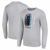 Detroit Lions Starter Half Helmet Logo Long Sleeve Heathered T-Shirt | NFL Discount