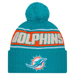 Miami Dolphins 2024 Sideline Cuffed Knit Hat with Pom | NFL New