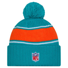 Miami Dolphins 2024 Sideline Cuffed Knit Hat with Pom | NFL New