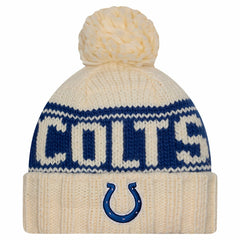 Indianapolis Colts Women's 2024 Sideline Cuffed Knit Hat with Pom | NFL Near me