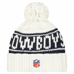 Dallas Cowboys Women's 2024 Sideline Cuffed Knit Hat with Pom | NFL Hot
