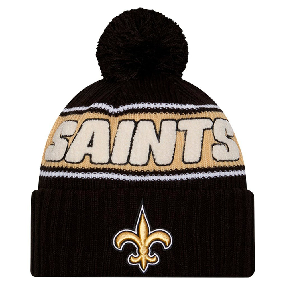 New Orleans Saints Youth 2024 Sideline Sport Cuffed Knit Hat with Pom | NFL Discount