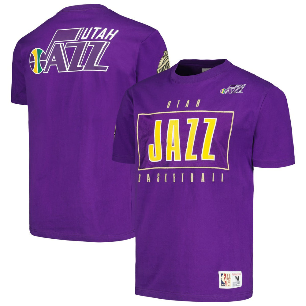 Purple Utah Jazz Hardwood Classics Team OG 2.0 Premium Vintage Logo T-Shirt | NBA