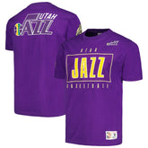 Purple Utah Jazz Hardwood Classics Team OG 2.0 Premium Vintage Logo T-Shirt | NBA