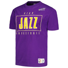 Purple Utah Jazz Hardwood Classics Team OG 2.0 Premium Vintage Logo T-Shirt | NBA