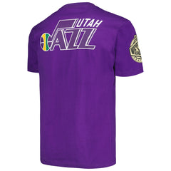 Purple Utah Jazz Hardwood Classics Team OG 2.0 Premium Vintage Logo T-Shirt | NBA