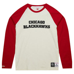 Chicago Blackhawks Mitchell & Ness Legendary Slub Vintage Raglan Long Sleeve T-Shirt - NHL T-shirts