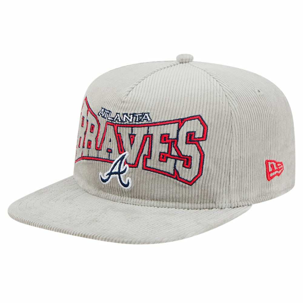 New Era Atlanta Braves Gray Corduroy Golfer Snapback Hat - MLB Hats