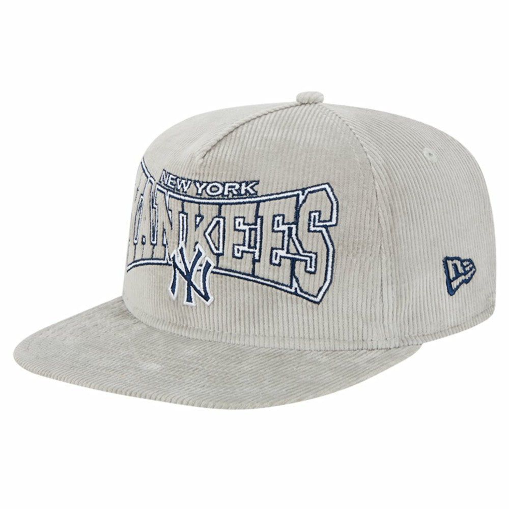 New Era New York Yankees Gray Corduroy Golfer Snapback Hat - MLB Hats