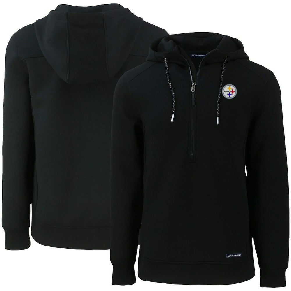 Pittsburgh Steelers Cutter & Buck Primary Mark Roam Eco Recycled Half-Zip Pullover Hoodie | NFL Sale