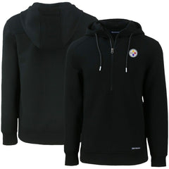 Pittsburgh Steelers Cutter & Buck Primary Mark Roam Eco Recycled Half-Zip Pullover Hoodie | NFL Sale