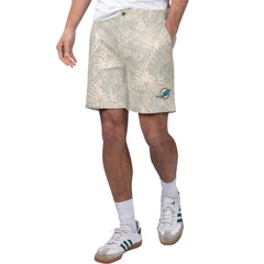 Miami Dolphins Margaritaville Sandwashed Monstera Print Amphib Shorts | NFL Sale