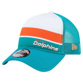 Miami Dolphins Color-Block 9FORTY A-Frame Trucker Adjustable Hat | NFL Near me