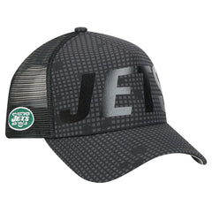New York Jets Throwback Midnight Ink Tonal Text A-Frame Trucker 9FORTY Adjustable Hat | NFL Near me