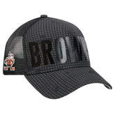 Cleveland Browns Throwback Midnight Ink Tonal Text A-Frame Trucker 9FORTY Adjustable Hat | NFL Near me