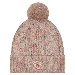 Jacksonville Jaguars Women's Trendy Tone Cuffed Knit Hat with Pom | NFL Hot