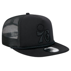 Black Philadelphia 76ers Tone Foam Meshback Golfer Snapback Hat | NBA