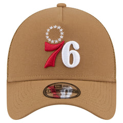 Tan Philadelphia 76ers 9FORTY A-Frame Trucker Adjustable Hat | NBA
