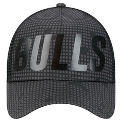 Black Chicago Bulls Male Adult Midnight Ink Tonal A-Frame Trucker 9FORTY Adjustable Hat | NBA