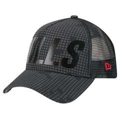 Black Chicago Bulls Male Adult Midnight Ink Tonal A-Frame Trucker 9FORTY Adjustable Hat | NBA