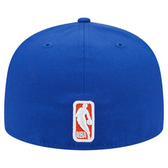 Blue New York Knicks Sport Night Script Sided 59FIFTY Fitted Hat | NBA